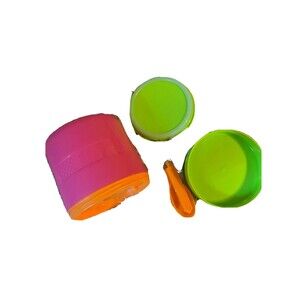 Children's Travel Snack Pack - Pink, Orange, and Green w/ Collapsible Spoon